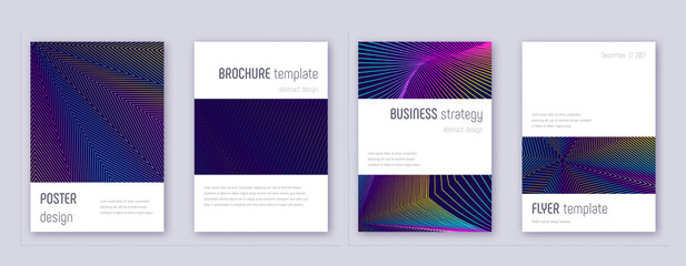Fototapeta premium Abstract lines modern brochure. Bright vibrant gradient geometry covers. Business annual report, brochure, poster, book etc.