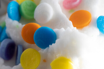 Frosting with Rainbow Sprinkles macro