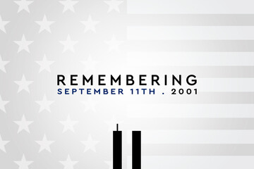 Illustration of the Twin towers representing the day of the attacks on september 2001 - obrazy, fototapety, plakaty