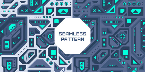Robotic seamless pattern.