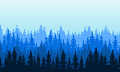 Amazing scenery spruce in the forest. City vector
