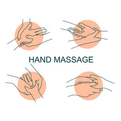 set of illustration and vector.aromatherapy hand massage