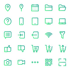 Cart and Essential UI Icon in Gradient Style. Good for website, app mobile and any purpose