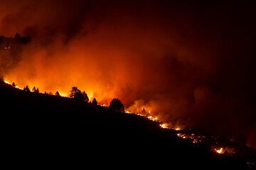 Fototapeta na wymiar Oregon wildfire at night