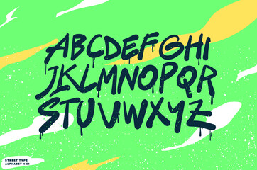 Graffiti alphabet, spray, can, brush, lettering, typography