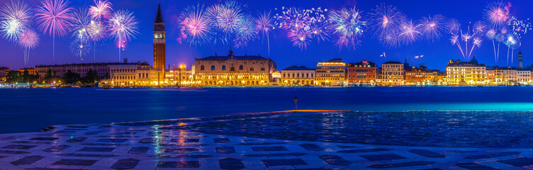 Fireworks display in Venice. Italy 