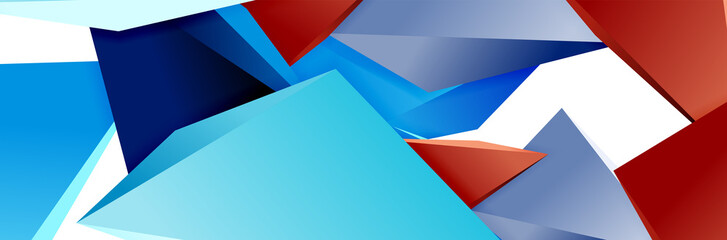 Triangle mosaic abstract background, 3d triangular low poly shapes. Geometric vector illustration for covers, banners, flyers and posters and other