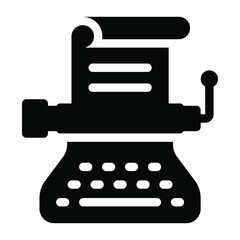
Typewriter icon vector, typing machine 
