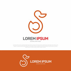 Fototapeta premium Duck logo icon symbol