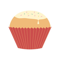 チョコレートのかかったマフィンのイラスト