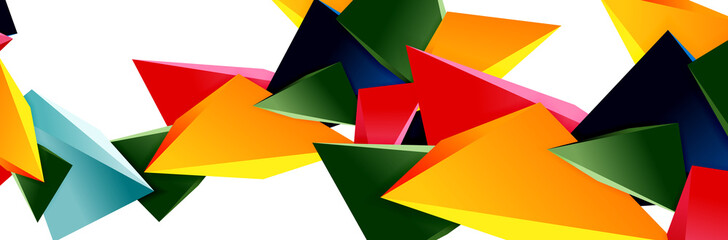 Triangle mosaic abstract background, 3d triangular low poly shapes. Geometric vector illustration for covers, banners, flyers and posters and other