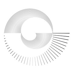 Lines in Circle Form . Spiral Vector Illustration .Technology round. Wave Logo . Design element . Abstract Geometric shape .