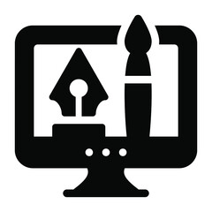 
A trendy solid icon of online design tools
