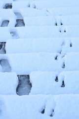 雪と足跡　