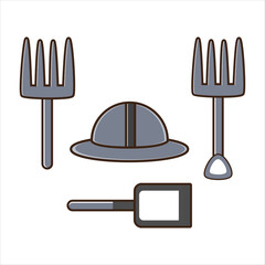 vector illustration of garden tools in flat design