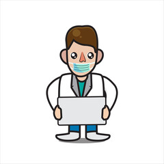 cute doctor mascot illustration eps 10 
