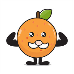 cute old man orange fruit mascot illustration vector eps 10