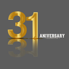 31 Year Anniversary celebration Vector Template Design Illustration