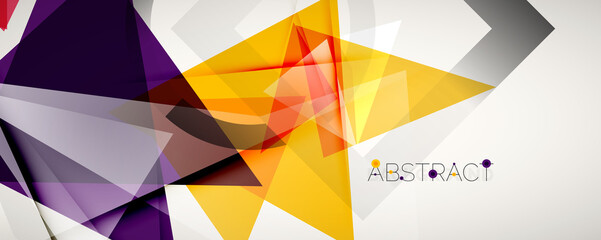 Fototapeta premium Geometric abstract background. Color triangle shapes. Vector illustration for covers, banners, flyers and posters and other designs