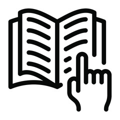 
A solid book reading icon vector 
