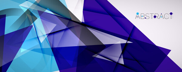 Obraz premium Geometric abstract background. Color triangle shapes. Vector illustration for covers, banners, flyers and posters and other designs