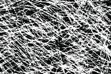 Grunge texture of chaotic hand-drawn doodles. Black and white random careless strokes. Overlay template. Vector illustration