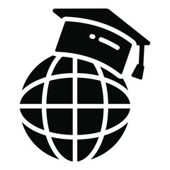 global education glyph icon, school and education icon	