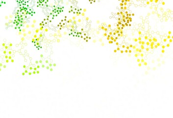 Light Green, Yellow vector backdrop with artificial intelligence data.