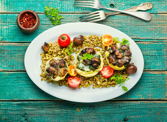 Italian polenta with champignon