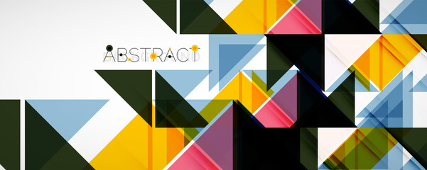 Set of vector triangle geometric backgrounds. Vector illustration for covers, banners, flyers and posters and other designs