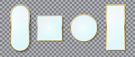 Realistic mirrors frame vector isolated - 399715198