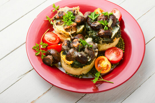 Italian polenta with mushrooms