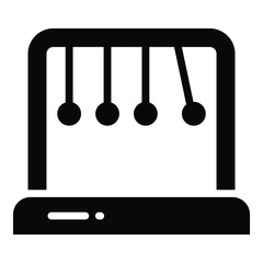 pendulum glyph icon, school and education icon