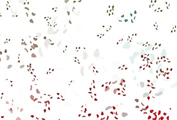 Light green, red vector background with abstract forms.