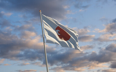 Nara Japan prefecture flag at sky background