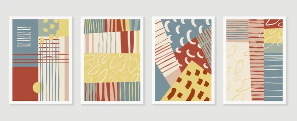 Abstrakte Wandkunst-Vektorsammlung. Erdtöne organische Form Kunstpinsel-Design für gerahmte Wanddrucke, Leinwanddrucke, Poster, Wohnkultur, Cover, Tapeten. Vektor-Illustration © TWINS DESIGN STUDIO