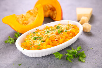baked pumpkin with cheese