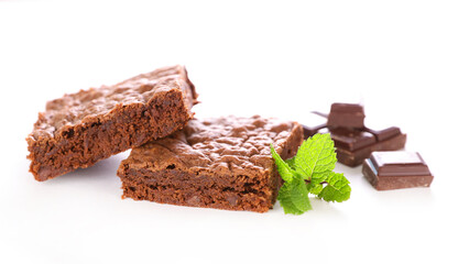 chocolate cake isolated on white background
