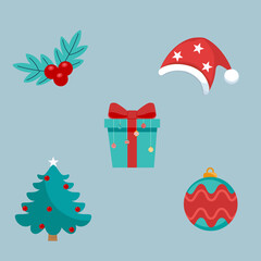 Decorative festive object. Merry Christmas and happy new year. Vector Illustration.