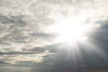 Fototapeta premium Beautiful white fluffy cloudy sky background,