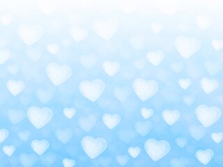 白いハート模様が青色の背景に広がるイラスト