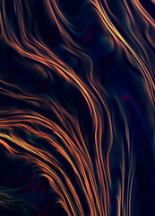 Dark matter substance. Liquid metal surface. Fluid metallic background. 3d render abstraction