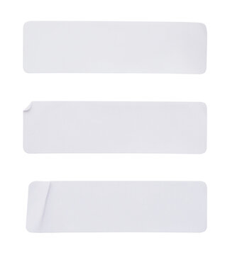 Blank White Paper Sticker Label Isolated On White Background