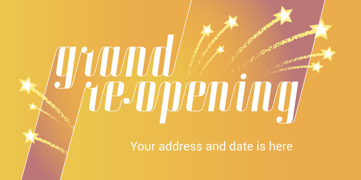 Grand Opening Or Re Opening Vector Background.