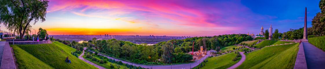 Sunrise panorama of Mariinskyi Park in Kiev, Ukraine