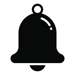 bell glyph icon, school and education icon	