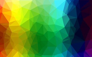 Light Multicolor, Rainbow vector triangle mosaic template.