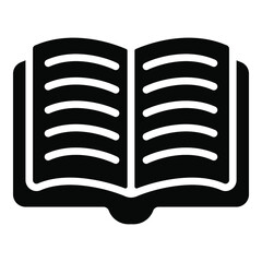 book glyph icon, school and education icon	