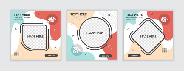Social Media Post Template Banner Set