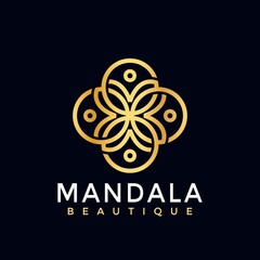 Mandala Beautique Modern Logo Design Vector Illustration